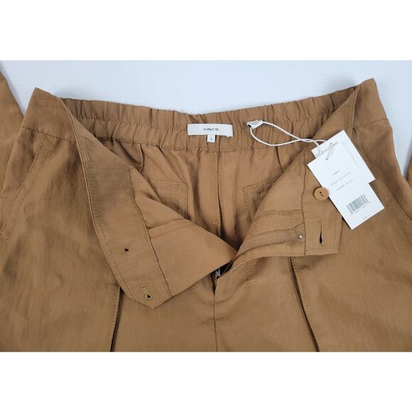 NWT Vince V967422108 Brown Nile Mid Rise Fluid‎ Cargo Wide Leg Pants Womens 8 - Picture 4 of 9